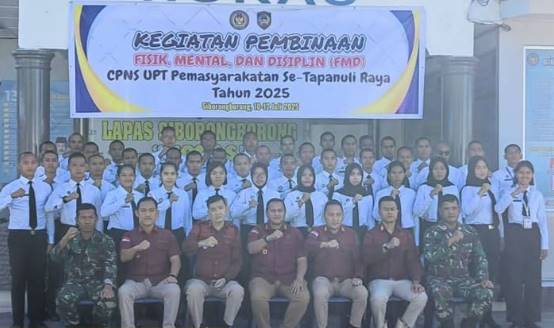  Rutan Balige Kirim CPNS Ikuti Pembinaan Fisik, Mental, dan Disiplin di Lapas Siborongborong