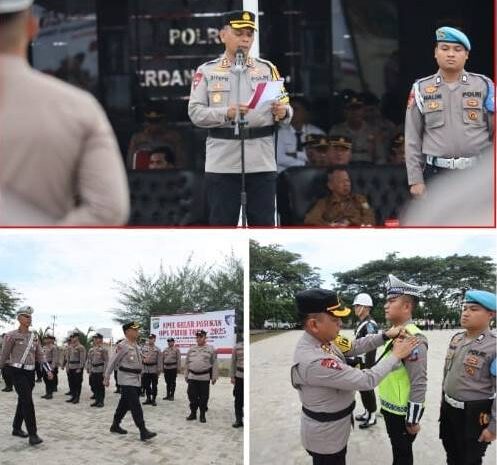  Kapolres Sergai Pimpin Apel Gelar Pasukan Operasi Patuh Toba 2025