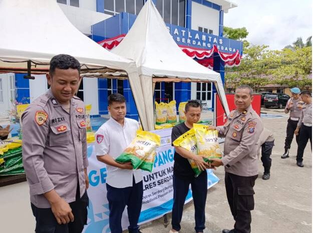  Dukung SPHP Bulog, GPM Polres Sergai Terjual 1,5 Ton Beras