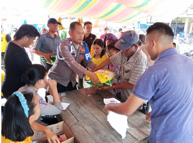  Polres Pakpak Bharat Gelar Pasar Pangan Murah, Masyarakat Serbu Pasar Rakyat Sukaramai Beli Beras SPHP