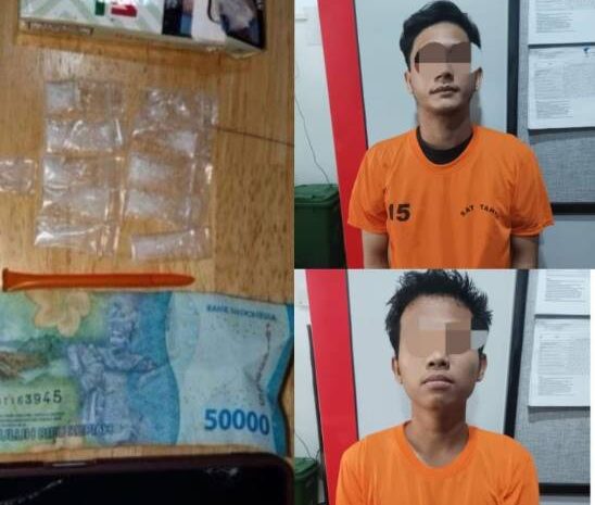 2 Pemuda Pengedar Sabu di Pos Kamling Jalan Karya Mesjid Ditangkap Polisi