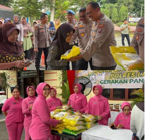  Polres Langkat Bantu Salurkan Beras dan Stabilkan Kebutuhan Masyarakat