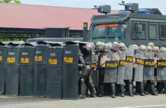  Polda Sumut Latihan Penanganan Aksi Unras Dengan Humanis