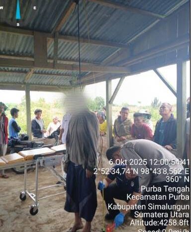  Polres Simalungun Evakuasi Korban Gantung Diri di Perladangan Purba Tongah