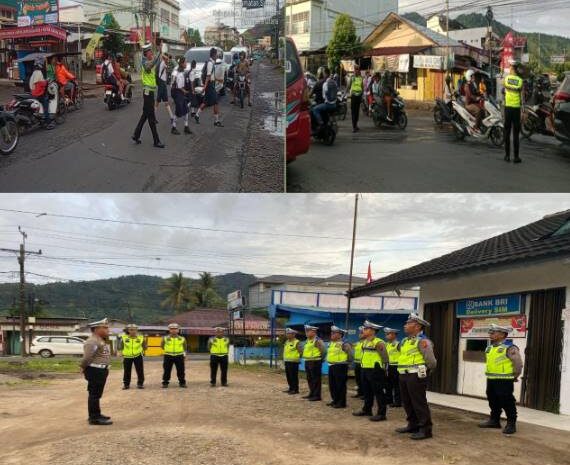  Polres Tapteng Gelar Pos Padat Pagi, Satlantas Fokus Cegah Kemacetan dan Laka Lantas