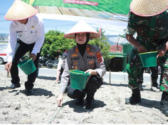  Polres Samosir Gelar Tanam Jagung Serentak Kuartal IV Dukung Ketahanan Pangan Nasional