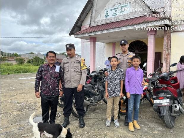  Polres Pakpak Bharat PAM Rumah Ibadah, Kegiatan Ibadah Minggu di Gereja Berjalan Dengan Aman dan Baik