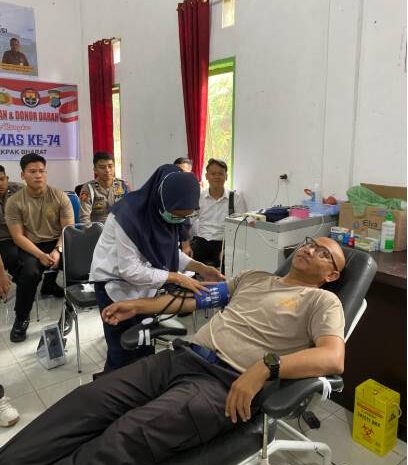  Hut Humas Polri Ke-74, Polres Pakpak Bharat Laksanakan Donor Darah Serentak