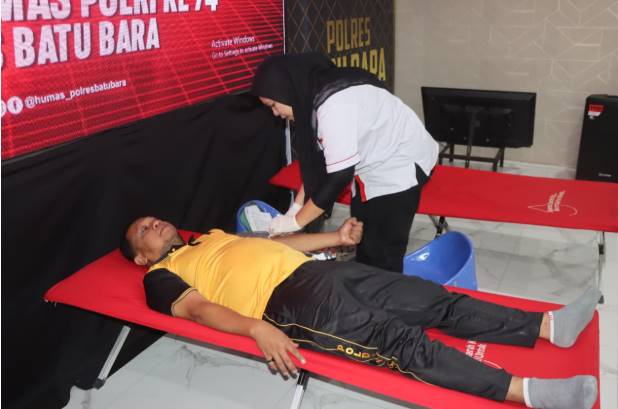  Hari Jadi Humas Polri ke 74, Polres Batubara Gelar Donor Darah Serentak