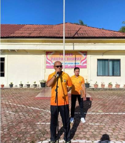 Jaga Kebugaran Fisik, Wakapolres Pakpak Bharat Ajak Personil Olahraga Bersama