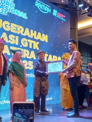  Lima Guru dan Tenaga Kependidikan Sergai Raih Penghargaan di Ajang GTK Sumut 2025