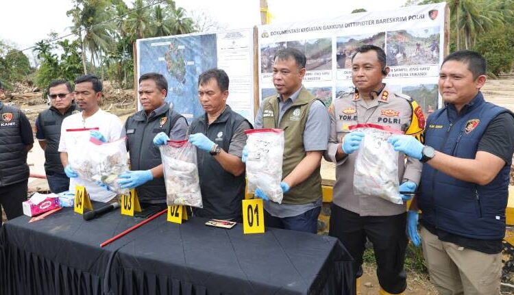  Bareskrim Polri Selidiki Asal Usul Gelondongan Kayu Yang Hanyut dan Tutup Aliran Sungai di Anggoli-Garoga Sumut