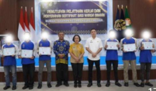  Rutan Kelas I Medan Tutup Kegiatan Pelatihan Kerja