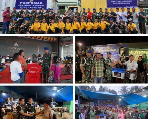  Danpuspomad Kirim Bantuan ke Lokasi Terdampak Banjir dan Longsor di Tapsel