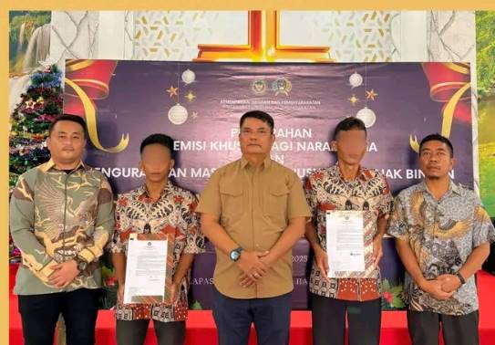  142 Orang Warga Binaan Lapas Narkotika Langkat Terima Remisi Khusus Hari Raya Natal