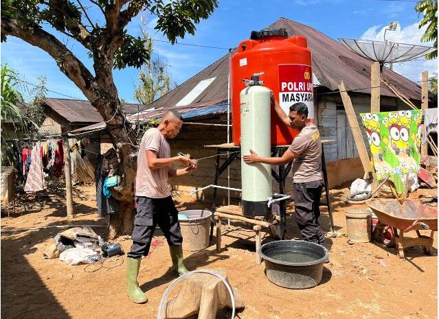  Polda Sumut Hadirkan Air Bersih untuk Warga Hutanabolon, Pasang Filter Air Nanotec Pada Sumur Bor