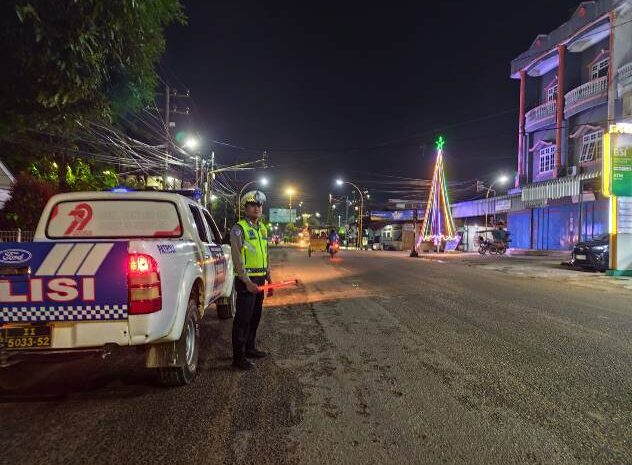  Satlantas Polres Sibolga Laksanakan Blue Light Patrol Antisipasi Kejahatan Jalanan