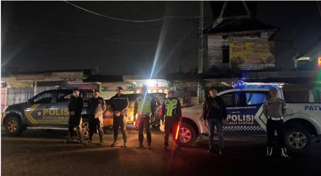  Antisipasi Gangguan Kamtibmas, Polres Tanah Karo Laksanakan Patroli Malam