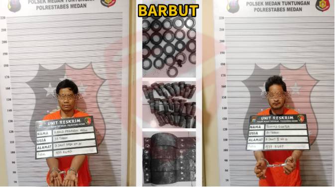  Curi Besi Tower Protelindo, Dua Pria Dibekuk Polsek Medan Tuntungan