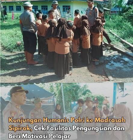  Kunjungan Humanis Polri ke Madrasah Sipirok, Cek Fasilitas Pengungsian dan Beri Motivasi Pelajar