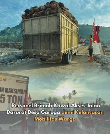  Personel Brimob Kawal Akses Jalan Darurat Desa Garoga Demi Kelancaran Mobilitas Warga