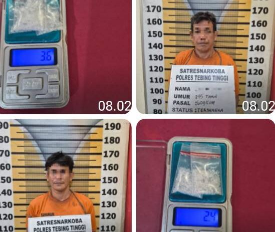  Satres Narkoba Polres Tebingtinggi Ringkus Dua Pria di Jalan Kutilang