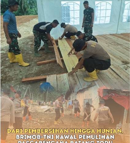  Dari Pembersihan Hingga Hunian, Brimob–TNI Kawal Pemulihan Pasca Bencana Batang Toru