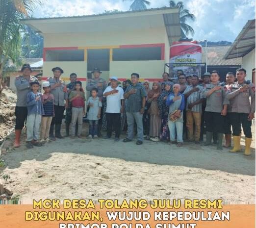  MCK Desa Tolang Julu Resmi Digunakan, Wujud Kepedulian Brimob Polda Sumut