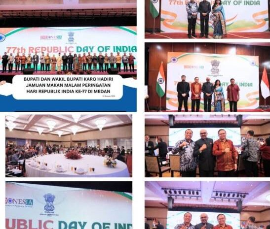  Bupati dan Wakil Bupati Karo Hadiri Jamuan Makan Malam Peringatan Hari Republik India Ke-77