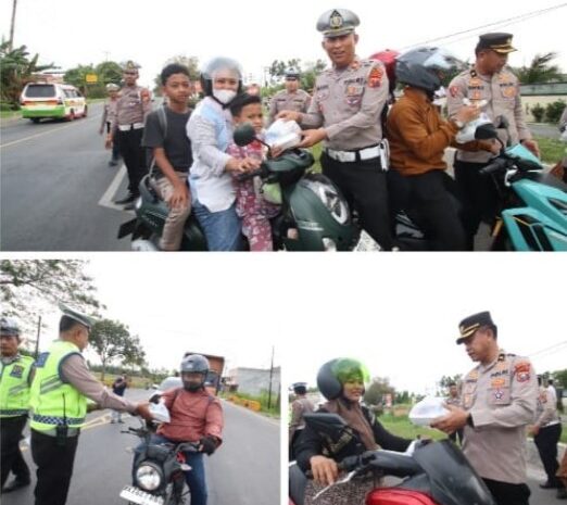  Satlantas Polres Serdang Bedagai Bagikan Takjil, Apresiasi Pengendara Tertib di Bulan Ramadan