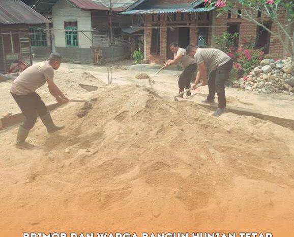  Brimob dan Warga Bangun Hunian Tetap Korban Banjir di Tolang Julu, Wujud Nyata Pemulihan Pasca Bencana