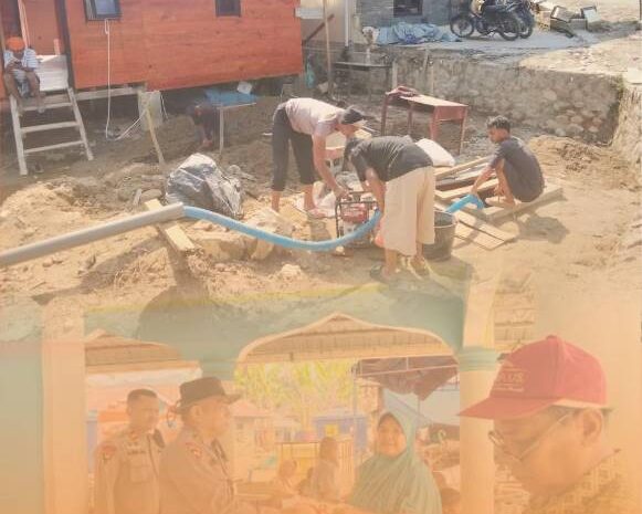  Brimob Batalyon C Menyatu Dengan Warga, Bangun Huntara dan Salurkan Ratusan Sak Beras