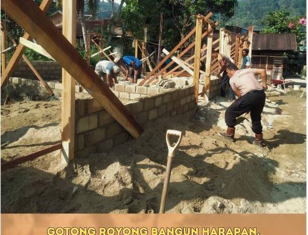  Gotong Royong Bangun Harapan, Brimob dan Warga Dirikan Hunian Tetap Korban Banjir di Tolang Julu