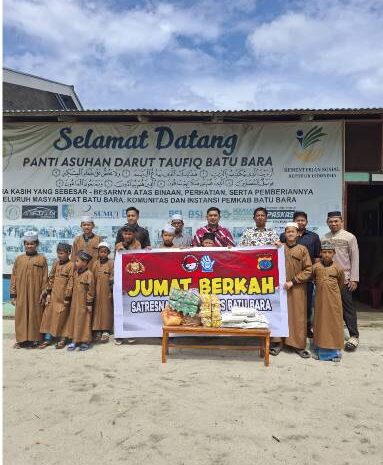  Satres Narkoba Polres Batubara Gelar Jum’at Berkah Dengan Bantu Anak Yatim