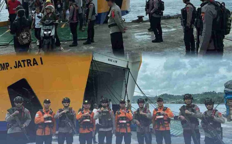  Jaga Gerbang Laut Nias, Brimob Sumut Intensifkan Patroli Arus Mudik di Pelabuhan Gunungsitoli