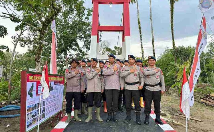  Jembatan Gantung di Batu Hula Kembali Terhubung, Brimob Polda Sumut Pulihkan Akses Vital Warga