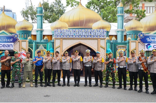  Wakapolda Sumut Cek Pos Terpadu Operasi Ketupat Toba 2026 di Lapangan Merdeka Medan