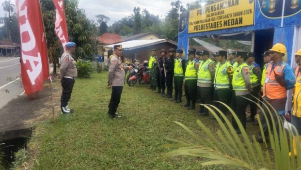  Kapolsek Pancur Batu Cek Kesiapan Pos Pam Pengamanan Lebaran 2026