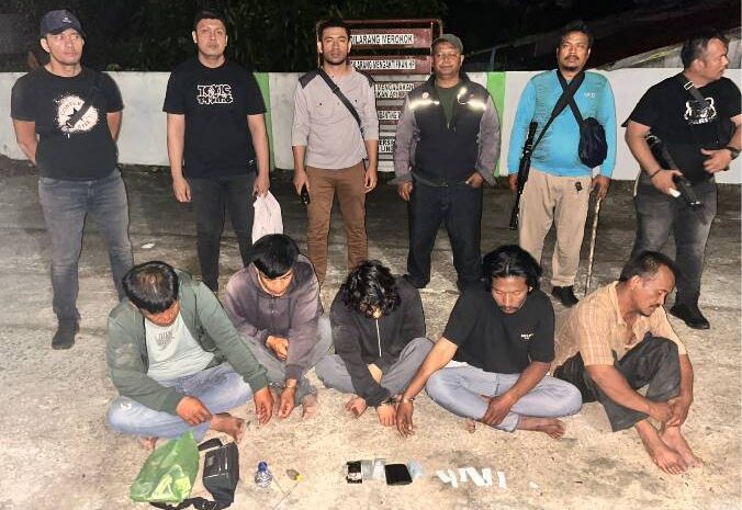  Polres Simalungun Gerebek Sarang Narkoba di Ex Galon Pertamina, 5 Tersangka Diringkus