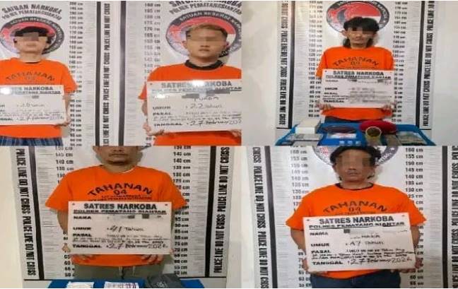 Polres Pematangsiantar Tangkap 5 Tersangka Sabu dan Ganja