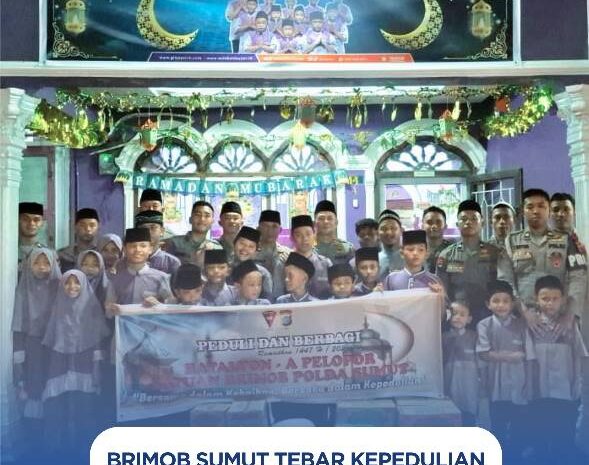  Brimob Sumut Tebar Kepedulian di Bulan Ramadhan, Kompi 4 Batalyon A Gelar Buka Puasa Bersama Serta Berbagi Sembako Dengan Anak Yatim dan Dhuafa