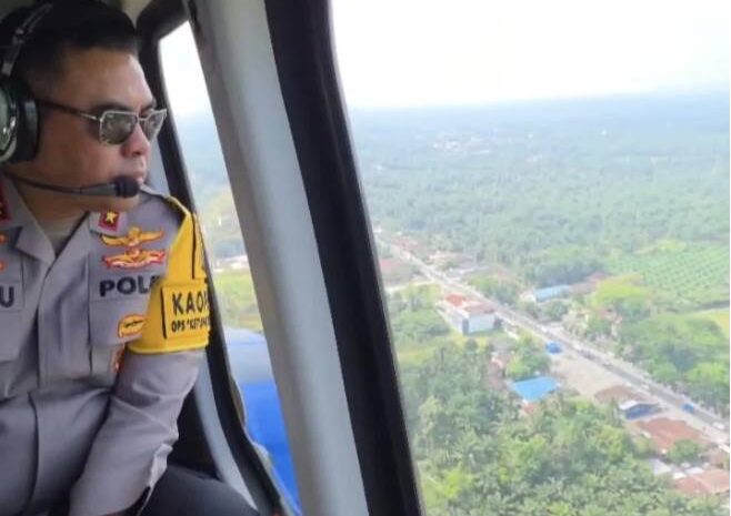  Kapolda Sumut Pantau Arus Mudik via Patroli Udara, Pastikan Jalur Aman dan Lancar