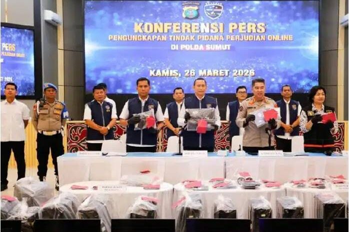  Judi Online Jaringan Kamboja Raup Omzet 7 Miliar, Polda Sumut Sita Puluhan Perangkat dan Rekening