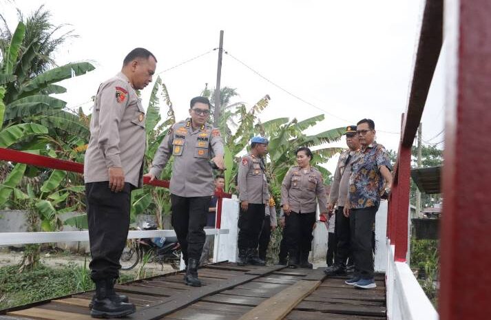  Tim Ro SDM Polda Sumut Bersama Polres Sergai Monitoring Jembatan, Wujud Kehadiran Polri Jaga Keselamatan Warga