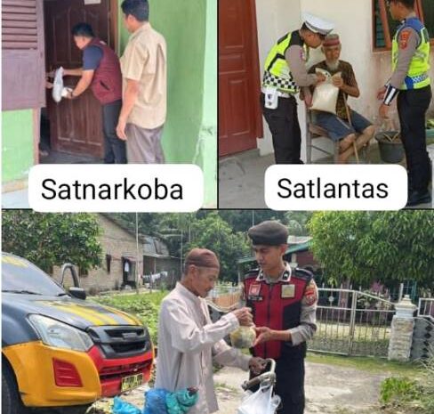  Polres Batu Bara Berbagi Sembako Wujudkan Kepedulian Sosial Bagi Masyarakat