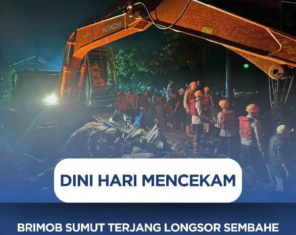  Dini Hari Mencekam, Brimob Sumut Terjang Longsor Sembahe Demi Selamatkan Nyawa