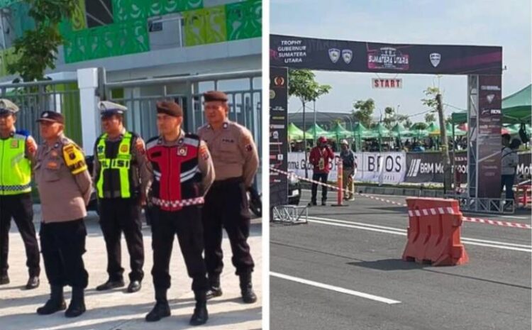  Polresta Deli Serdang Pengamanan Kejurnas Sprint Rally Trophi Gubernur Sumut di Sport Centre Batang Kuis