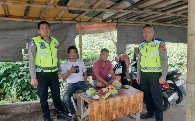  Sat Lantas Polres Batu Bara Hadir di Tengah Masyarakat, Sampaikan Pesan Kamtibmas Secara Humanis