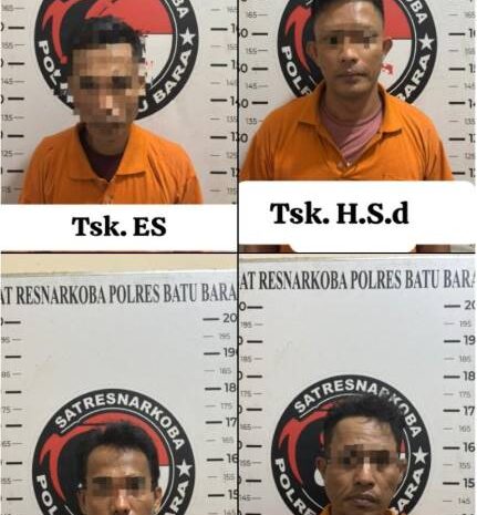  Polres Batu Bara Tangkap Empat Pelaku Narkoba, 200 Gram Sabu Disita