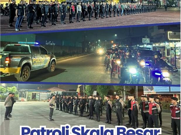  Patroli Skala Besar KRYD, Batalyon A Pelopor Satuan Brimob Polda Sumut Hadir Jaga Kondusifitas Belawan